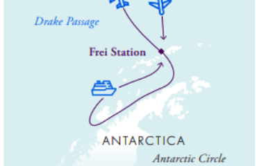 Classic Antarctica Air-Cruise Route